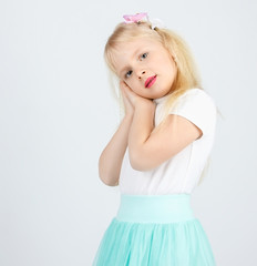 the little blonde girl folded her arms. A little angel