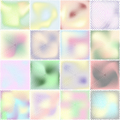 Set of colored halftone textures