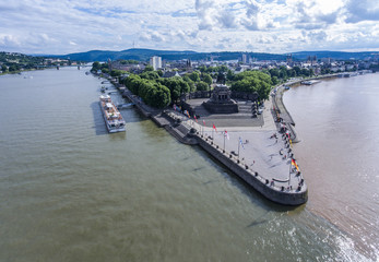 Koblenz City Germany historic monument German Corner where the rivers rhine and mosele flow...