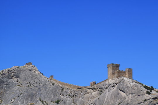 An image of an ancient Genoese fortress.