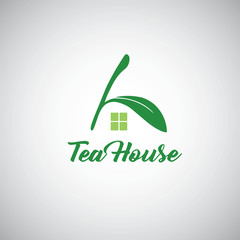 Tea House Logo Template Design Vector Icon Illustration