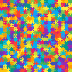 Fototapeta na wymiar 441 MultiColor Background. Jigsaw Puzzle Banner.