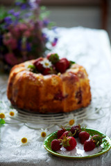 STRAWBERRY RHUBARB BUNDT CAKE.style vintage