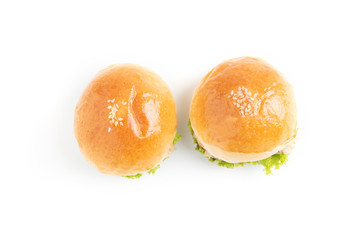 tuna burger isolated on white background