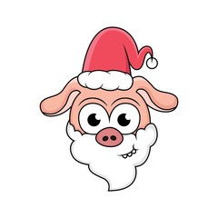 cartoon santa pigs