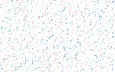 Transparent little stars of different colors on a white background. The pattern of the night sky. Vector illustration 