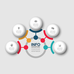 Vector infographic template for diagram, graph, presentation, chart, business concept with 5 options.