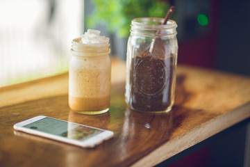 Cellphone and coffee