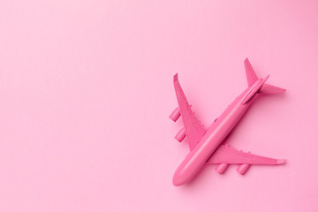 Model plane,airplane on pastel color background.