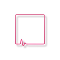 Medical care speech bubble isolated on white background. Vector pink frame with heartbeat diagram