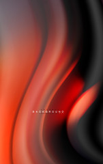 Naklejka premium Fluid liquid colors design, colorful marble or plastic wavy texture background, glowing multicolored elements on black, for business or technology presentation or web brochure cover design, wallpaper