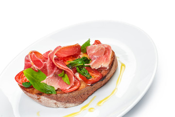 Cured ham, spanish appetizer.