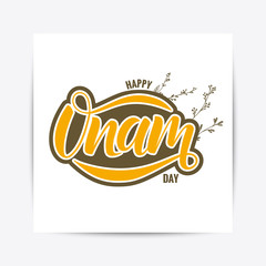 Happy Onam festival typography lettering