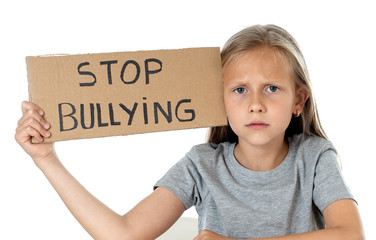 young cute girl in school bullying abuse concept