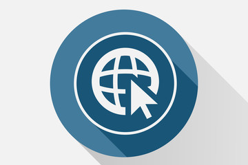 Icono azul de internet.