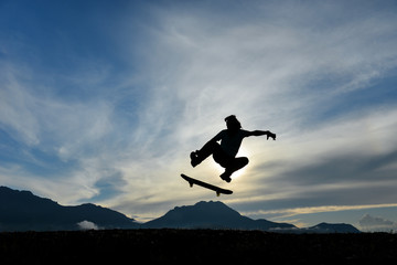 dynamic, energetic and enthusiastic skateboarding athlete © emerald_media