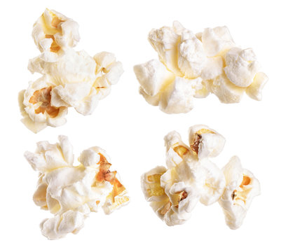 Popcorn isolated on white background.
