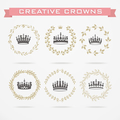 King and queen crowns symbols