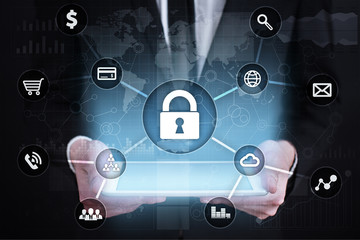 Cyber security, Data protection, information safety and encryption. internet technology and business concept.