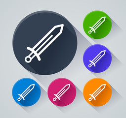 sword circle icons with shadow