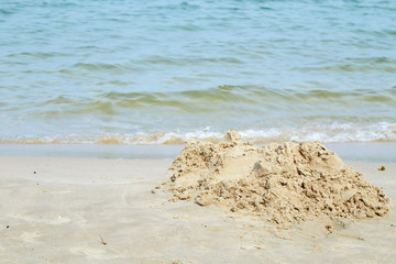 Sand castle on the beach