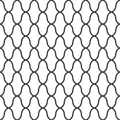 Fototapeta premium Geometric design seamless pattern. Black line. Vector illustration isolated on white background.
