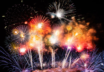 Abstract colourful  firework background 