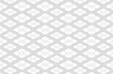 Japanese traditional pattern kimono flower petal diamond background gray