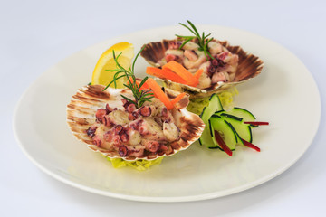 Fancy served octopus salad