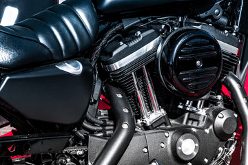 Fototapeta na wymiar beautiful, new motorcycle engine