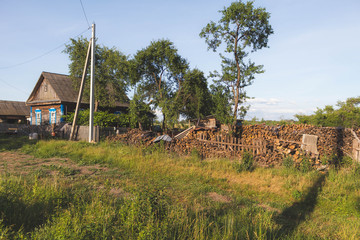 Fototapeta na wymiar Summer time in the village of Belarus, Mirnoe