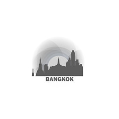 Thailand capital Bangkok sunrise sunset city panorama landscape skyline flat icon logo
