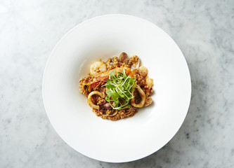 Tomato sauce seafood spaghetti 