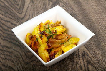 Fried potato with pork