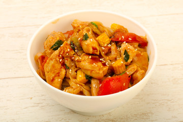 Udon with chicken