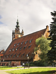 Great mill and church of St. Catherine in Gdansk. Poland