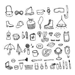 Doodle,Hand drawing cosmetic objects element