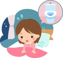 トイレに行きたくて夜中に目覚める若い女性