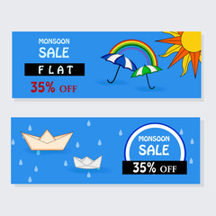 Illustration of Monsoon season background