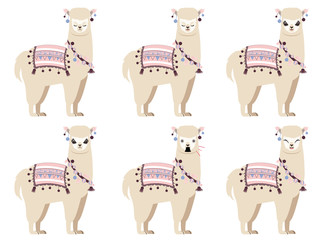 Obraz premium Cartoon alpaca character