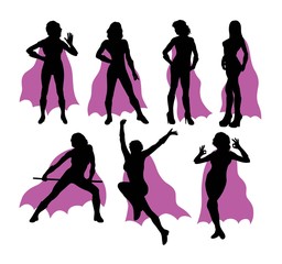 Super Girl Silhouettes, art vector design