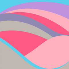 Abstract vector background with rainbow waves in pastel neon colors: pink, silver, lavender, turquoise.