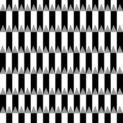 Seamless vector pattern with pencils black and white for wrapping, craft, textile