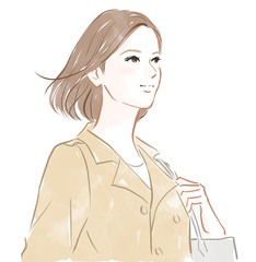 コートを着た女性