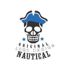 Nautical logo original design, retro emblem for nautical school, sport club, business identity, print products vector Illustration on a white background