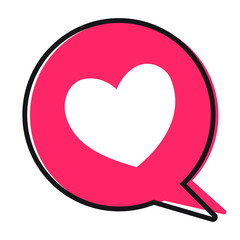 Heart in a speech bubble, vector love icon.