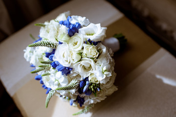 Beautiful wedding colorful bouquet for bride