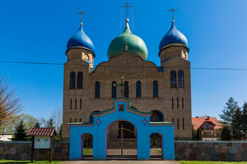 Fototapeta na wymiar Orthodox church of the Dormition of the Virgin Mary in Czyze, Podlaskie, Poland