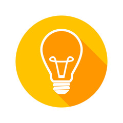 Light bulb flat icon vector