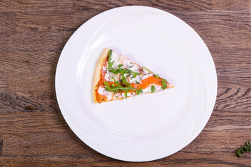 Pizza with salmon
